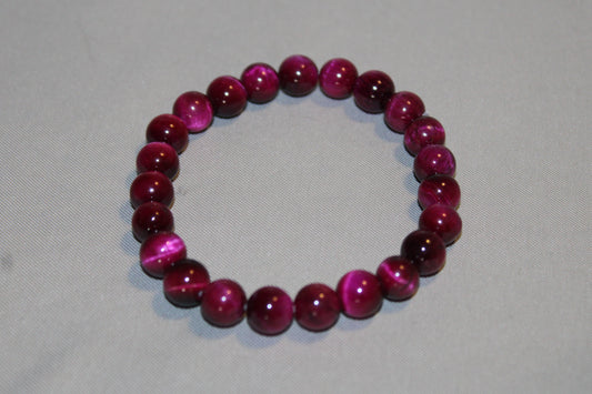 Pink Tigers Eye Bracelet (Dyed)