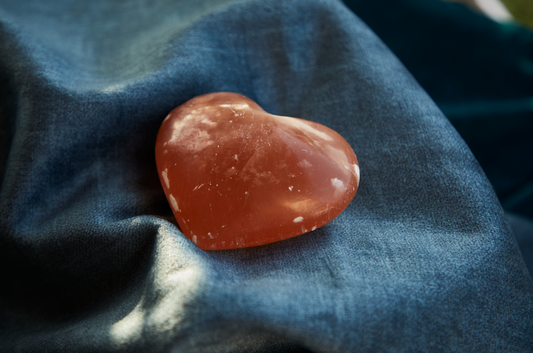 Orange Selenite Heart